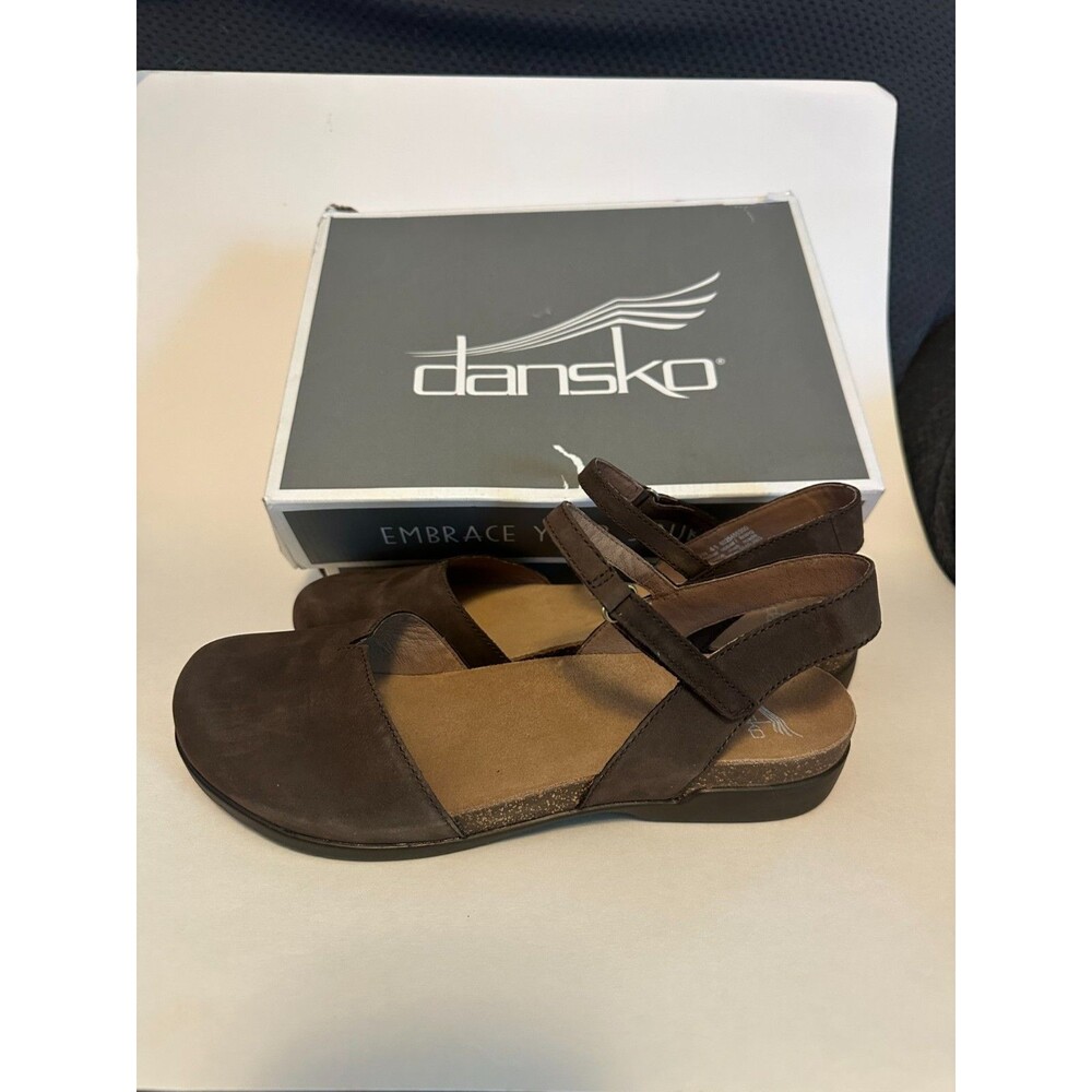 Dansko Women's Rowan Closed Toe Sandals Chocolate Milled Nubuck Size 41 -10.5/11 - Picture 3 of 6